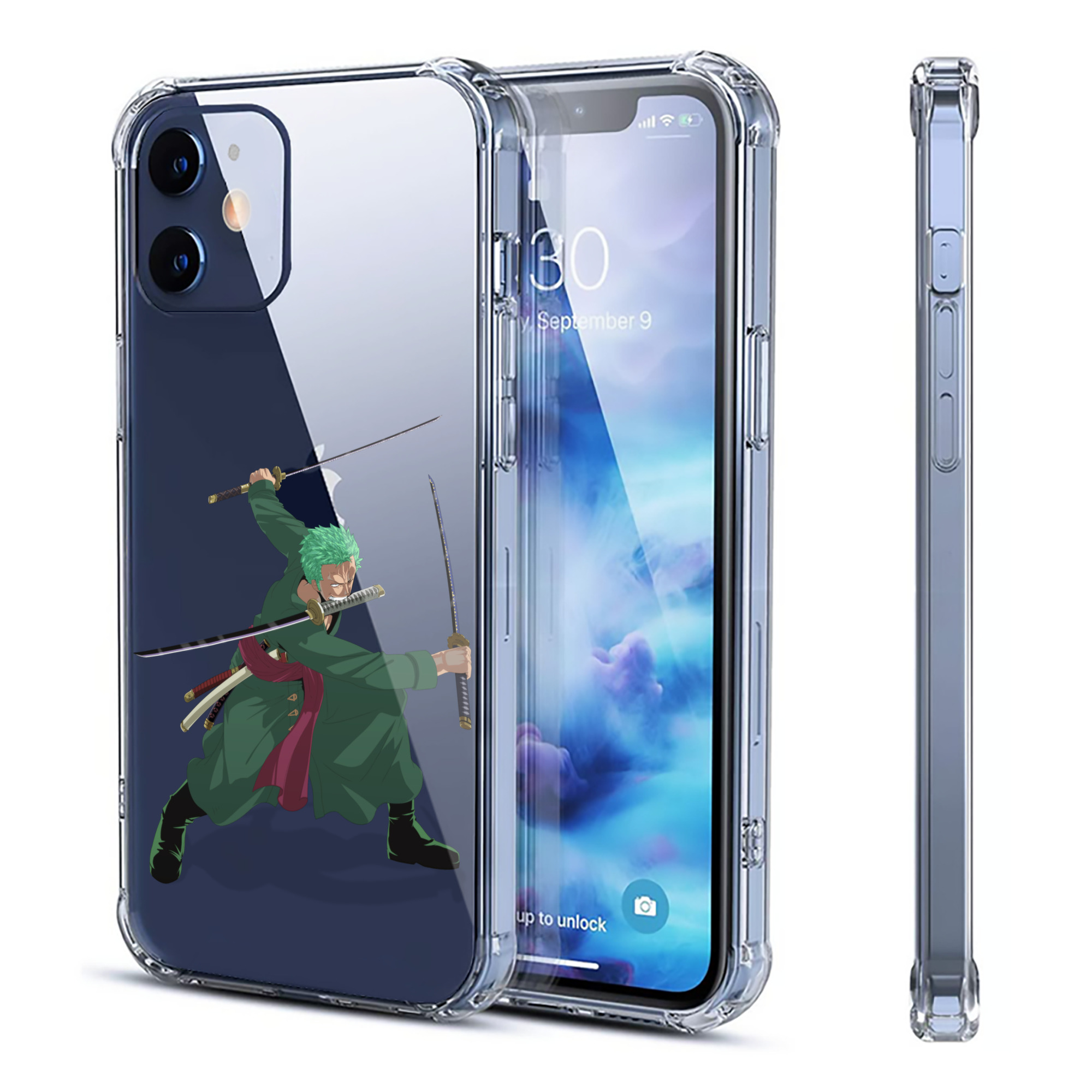 （画像用） ワンピース ロロノア・ゾロ ONE PIECE Roronoa Zoro 【iPhone 12シリーズ対応】透明スマホケース（クリアソフトケース）
